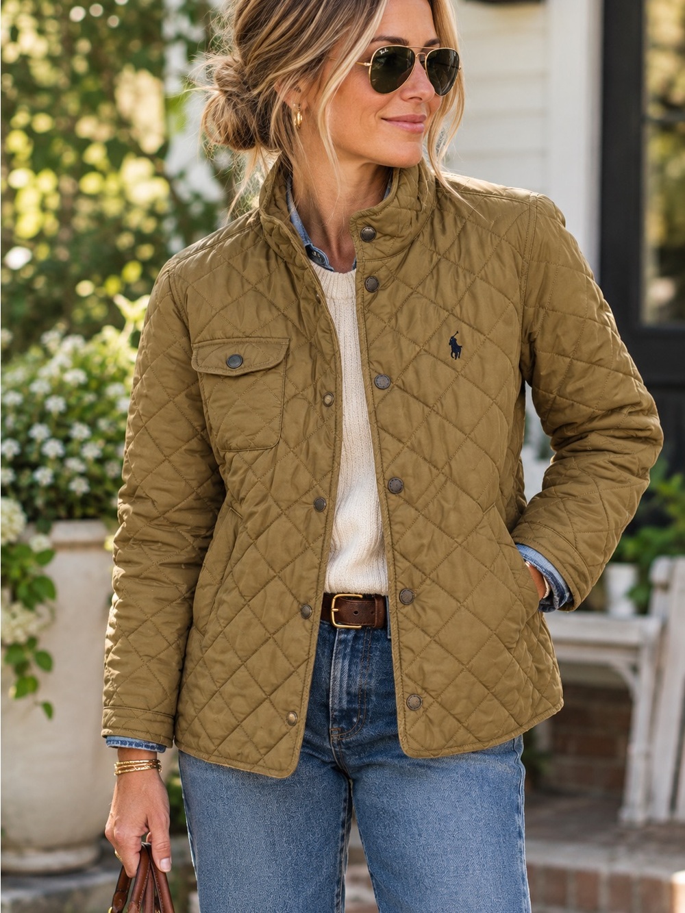 Ralph Lauren Quilted Jacket in Tan